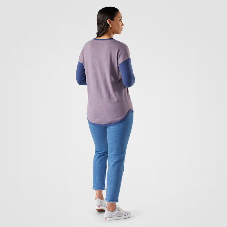 Smartwool Merino - Women's Shadow Pine Colorblock Crew Sweater - Image 2