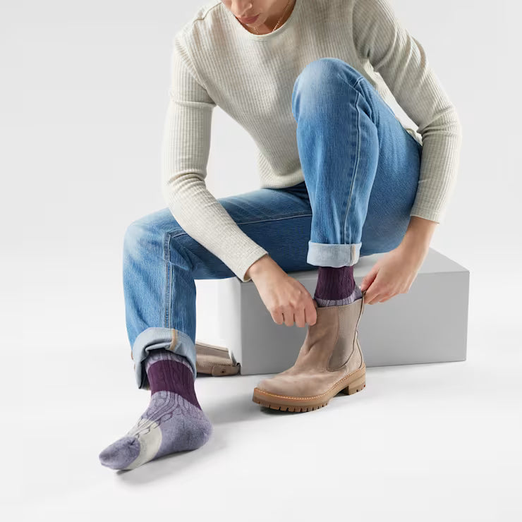 Smartwool Merino - Women's Everyday Color Block Cable Crew Socks - Image 2