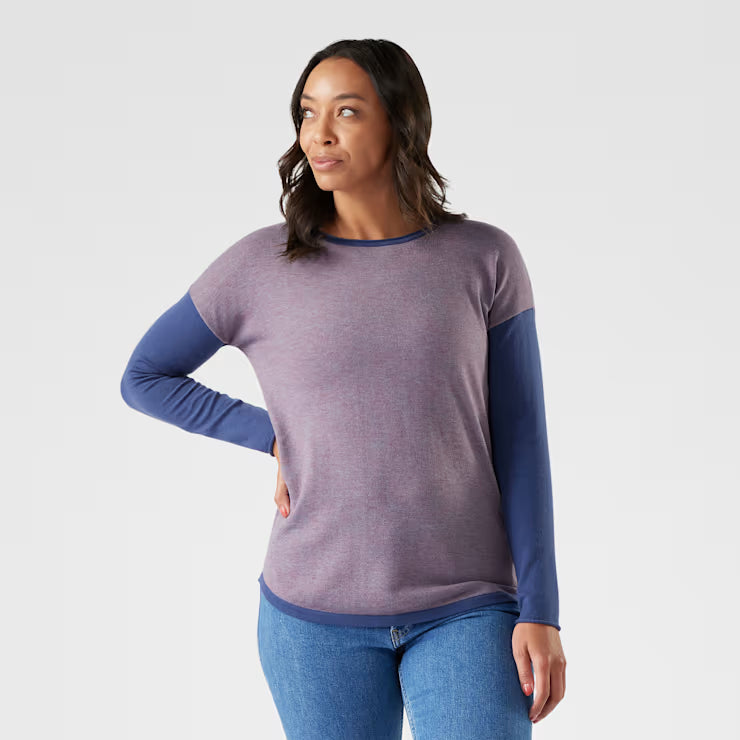 Smartwool Merino - Women's Shadow Pine Colorblock Crew Sweater